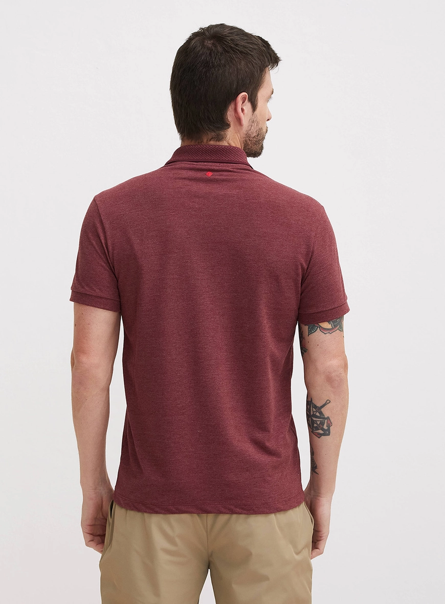 Polo Masculina Muscle Com Bordado Bordô