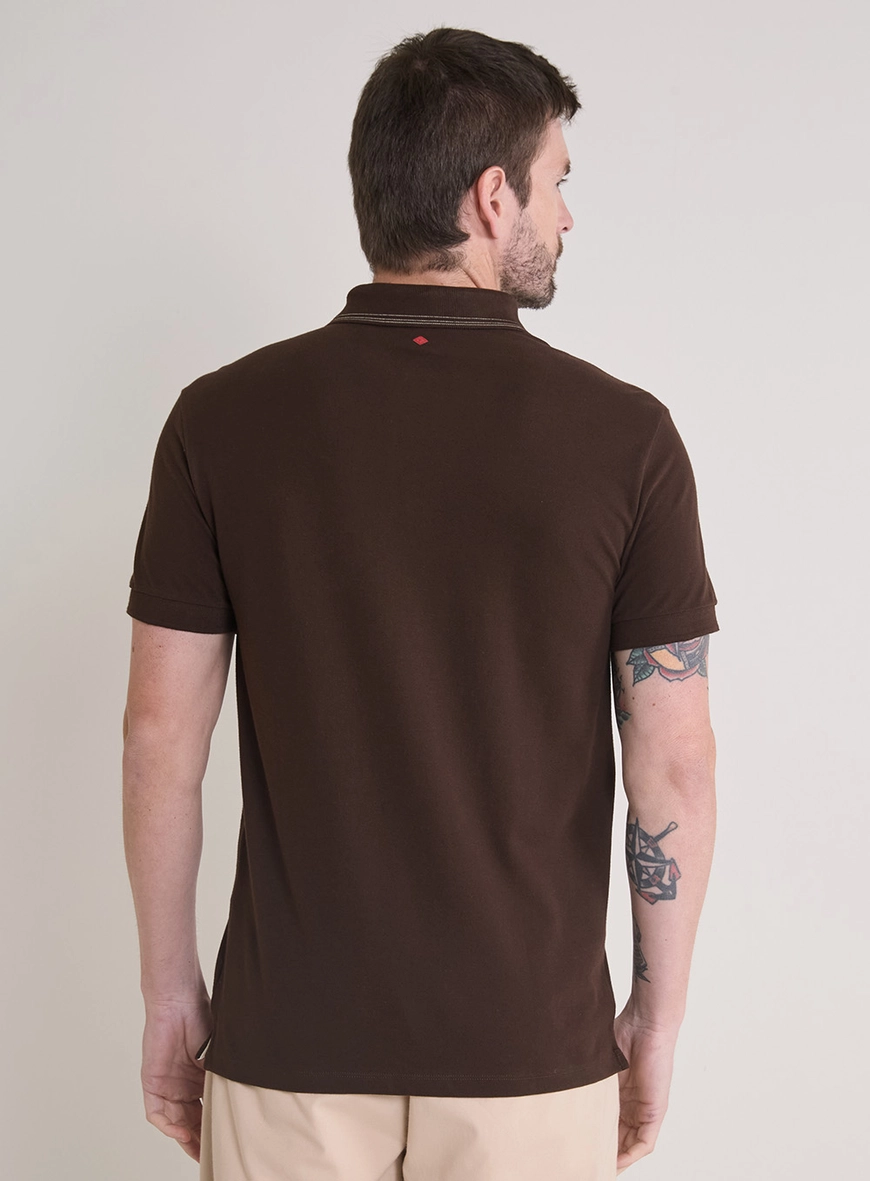Polo Masculina Muscle Marrom