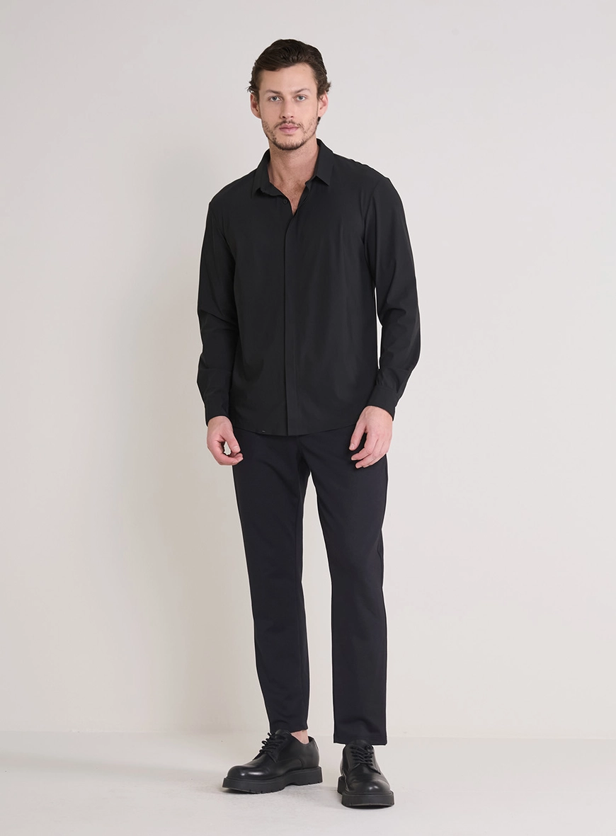 Camisa Masculina Regular Comfort Preto