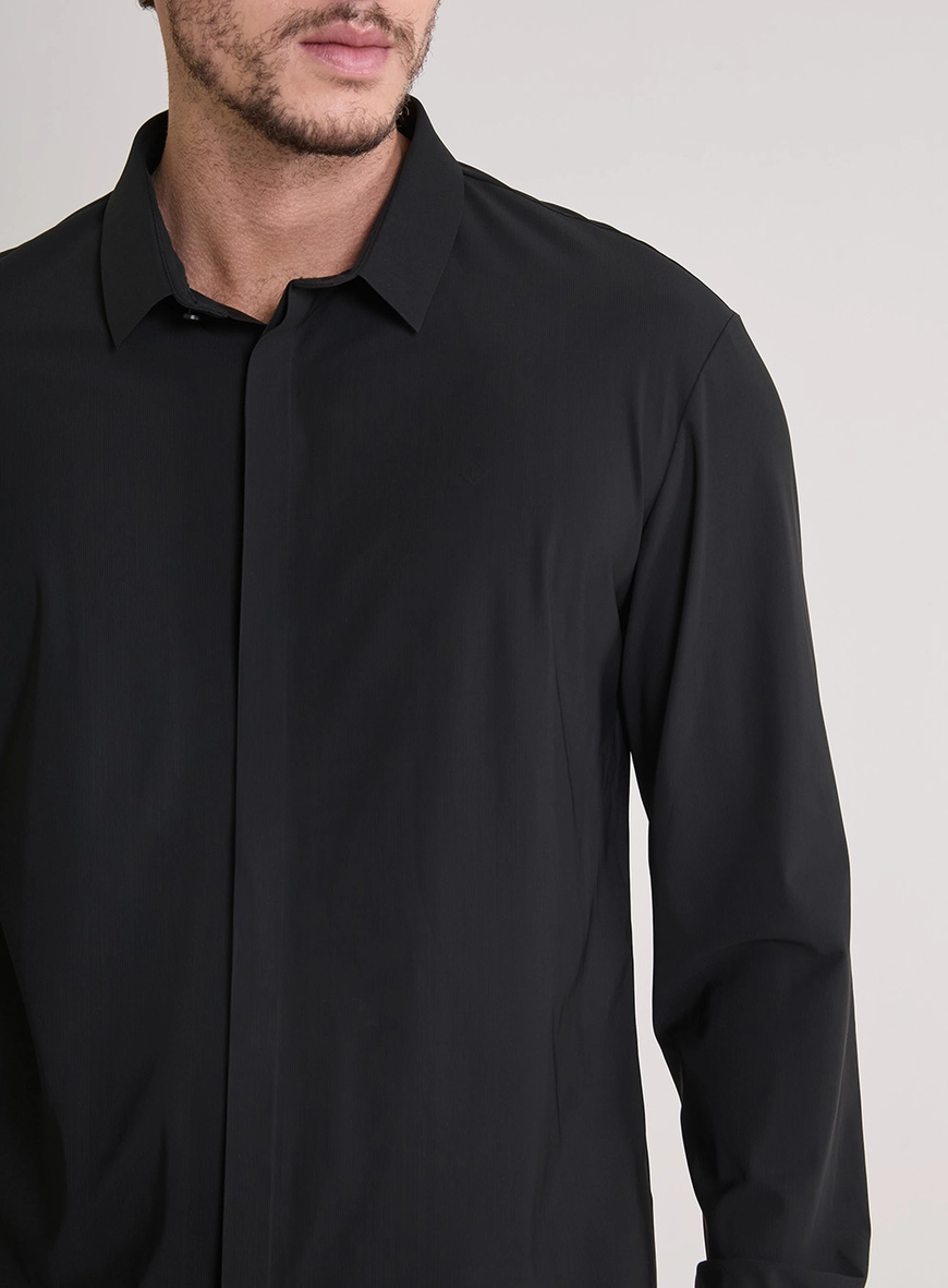 Camisa Masculina Regular Comfort Preto