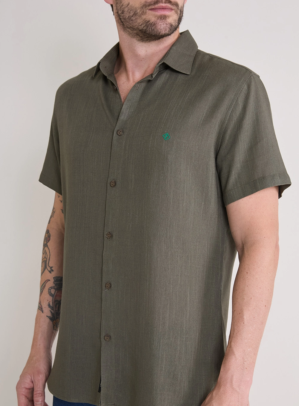 Camisa Masculina St Barths Listrada Verde 3