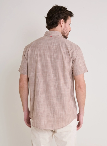 Camisa Masculina Relax Manga Curta Com Detalhes