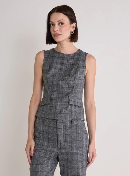 Blusa Estruturada Xadrez