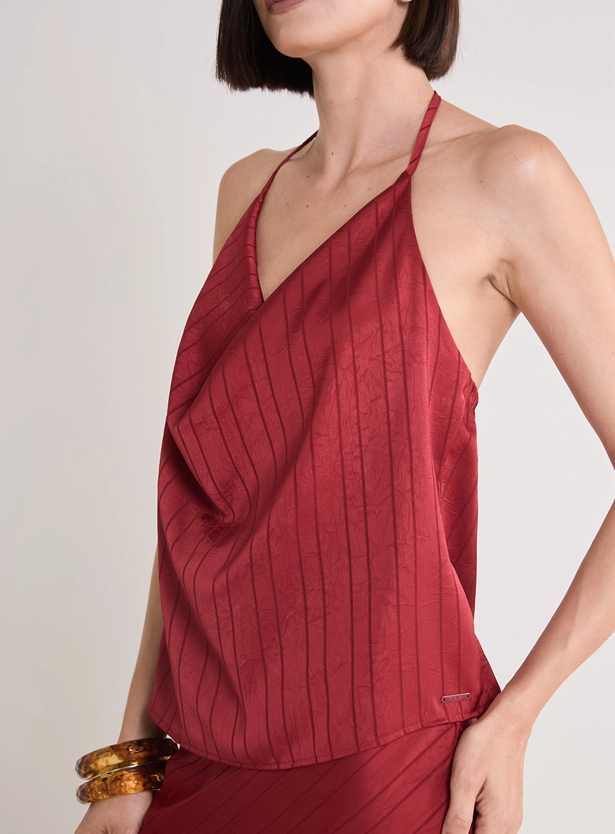Blusa Degagê Estampada Frente Única Com Amarração Verde