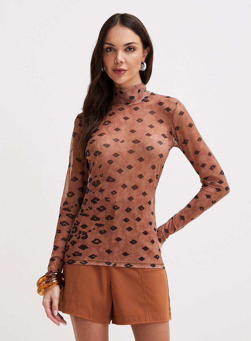 Blusa Tule Justa Estampada Estampadas