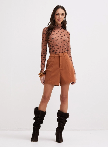 Blusa Tule Justa Estampada