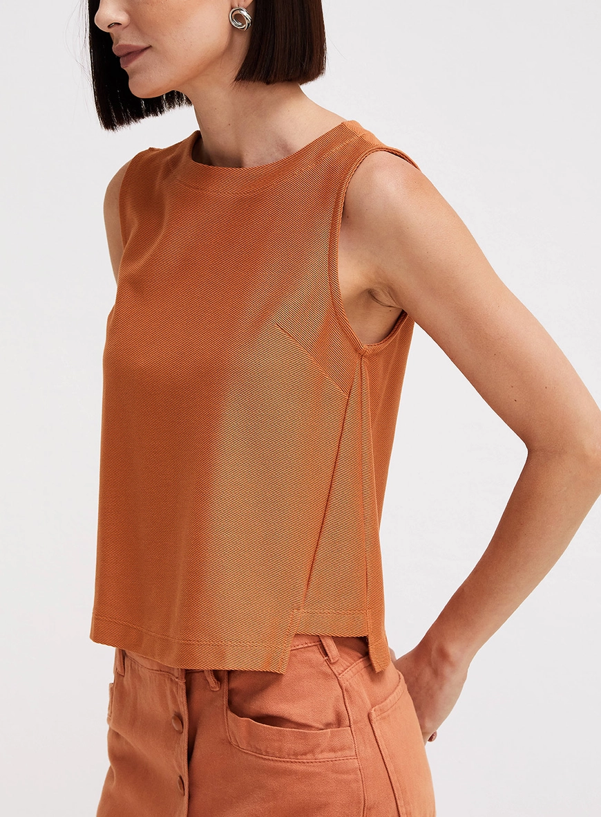 Blusa Solta Texturizada Bege