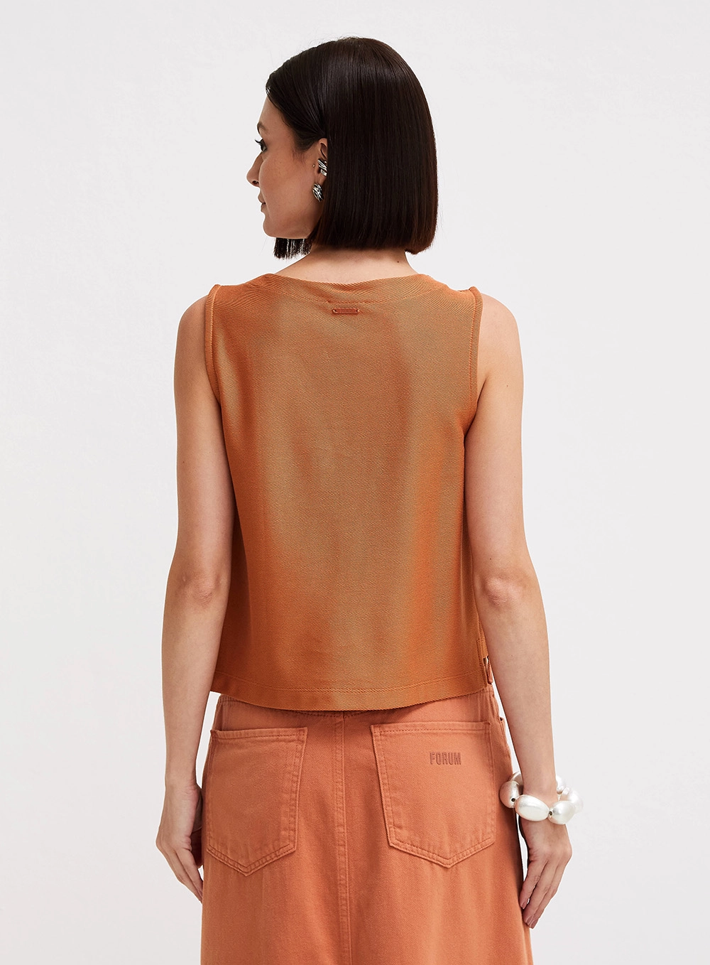 Blusa Solta Texturizada Bege 3
