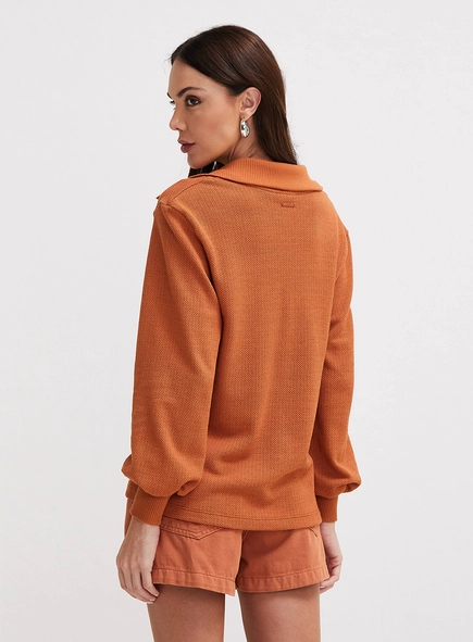 Blusão Feminino Texturizado Com Bordado