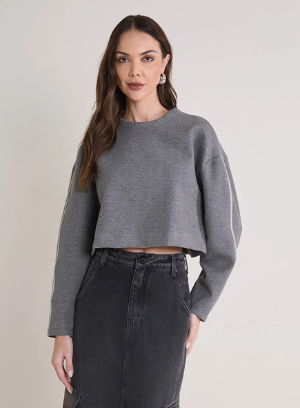 Blusão Feminino Boxy Ombro Deslocado