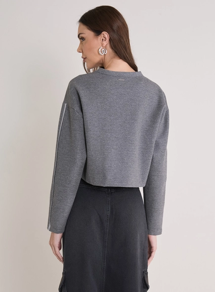 Blusão Feminino Boxy Ombro Deslocado