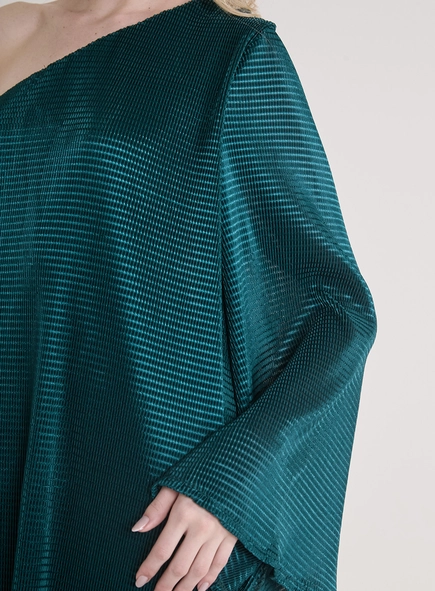 Vestido Curte Manga Única Texturizado