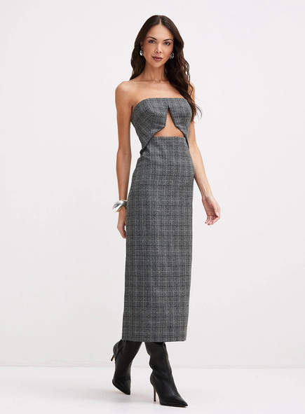 Vestido Midi Estruturado Xadrez