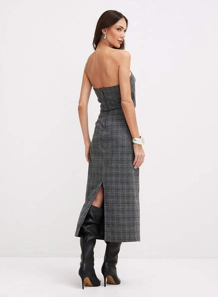 Vestido Midi Estruturado Xadrez