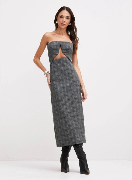 Vestido Midi Estruturado Xadrez