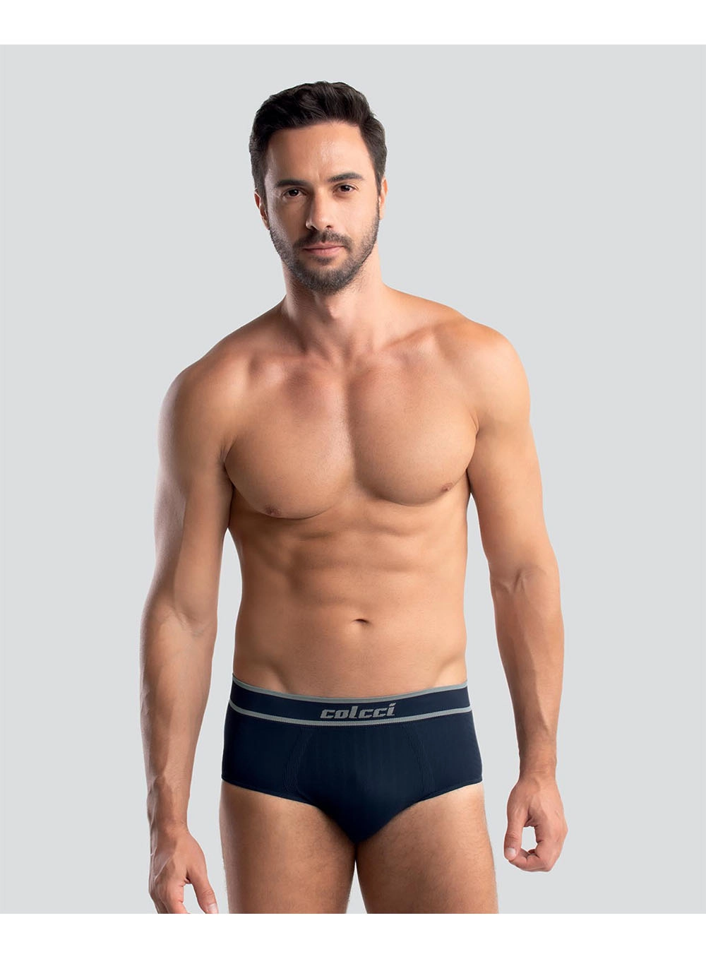 Cueca Slip Sem Costura Azul