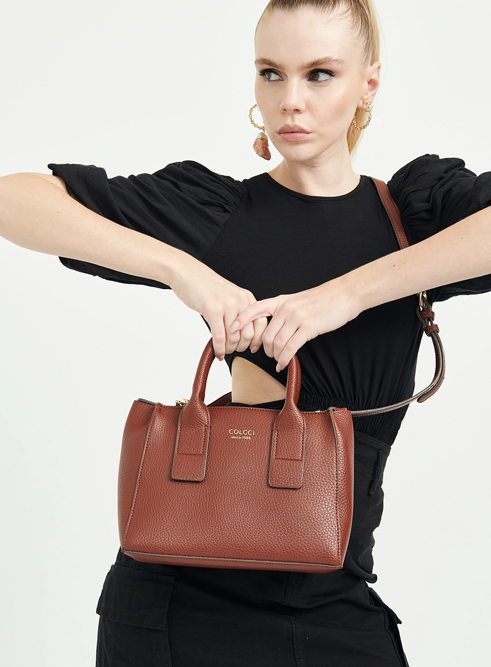 Bolsa Tote Elefante Marrom