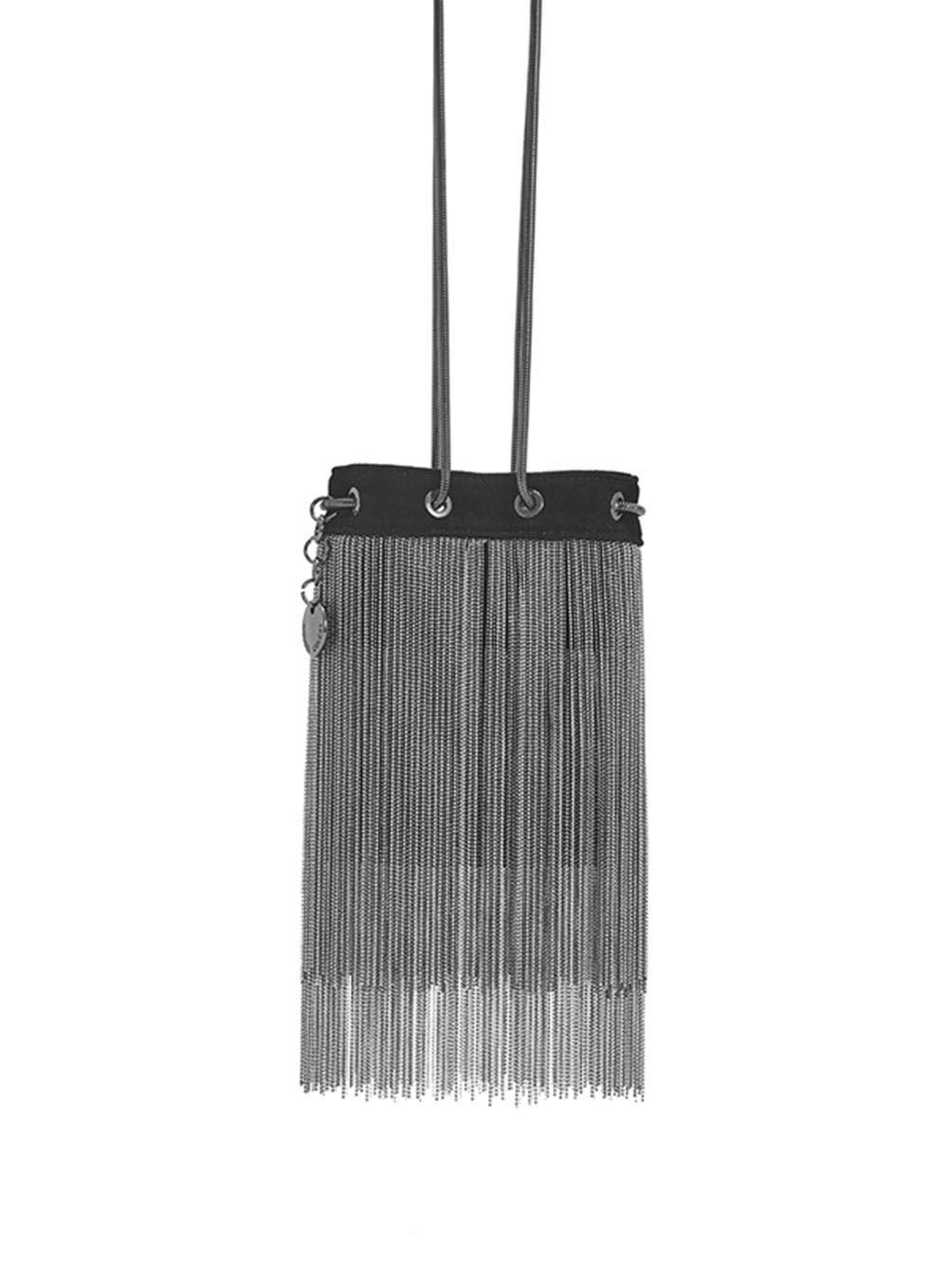Bolsa Mini Suede Franjas Prata