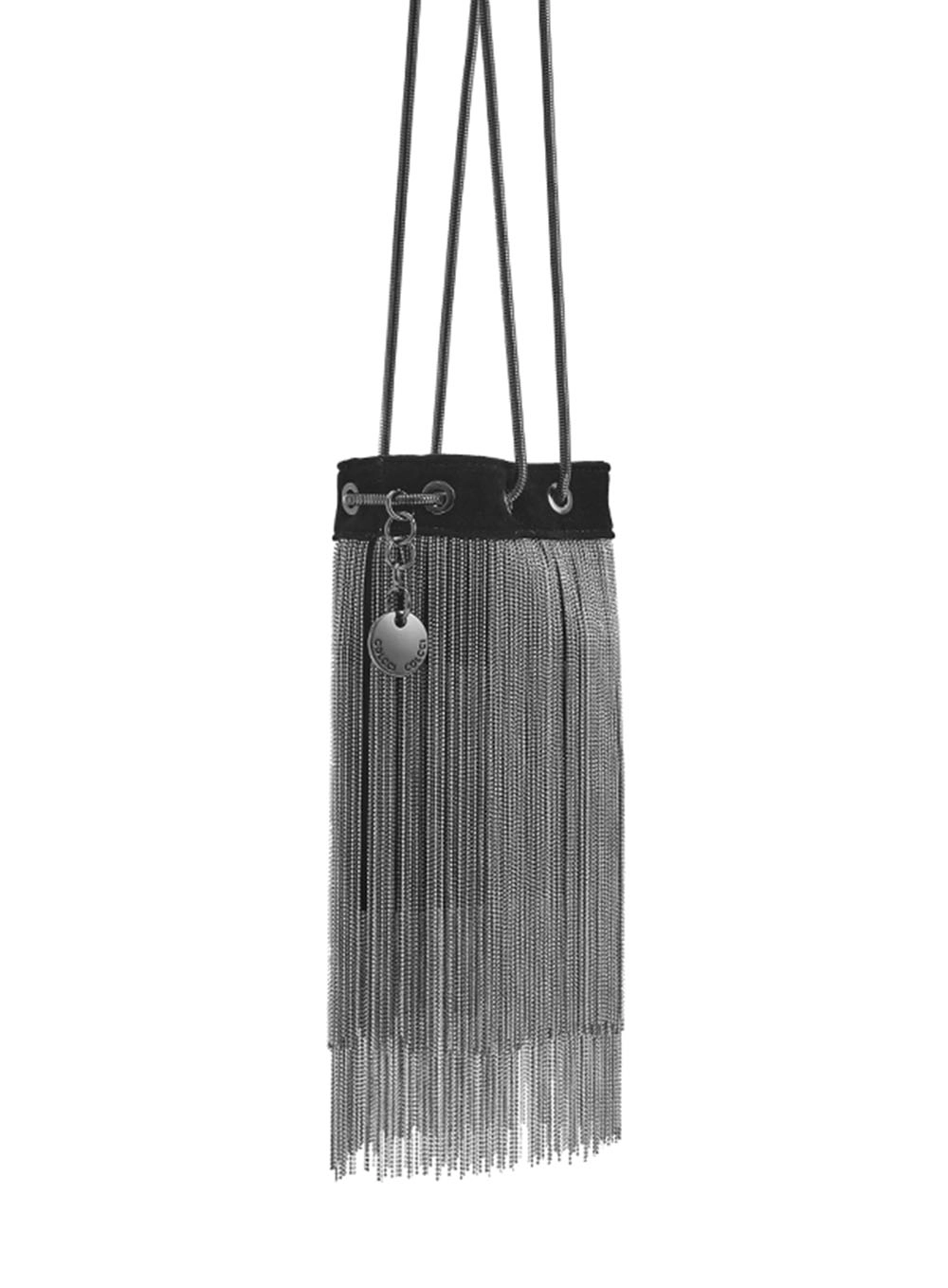 Bolsa Mini Suede Franjas Prata
