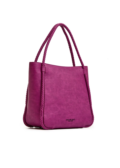 Bolsa Shoping Bag Textura Trançada Rosa