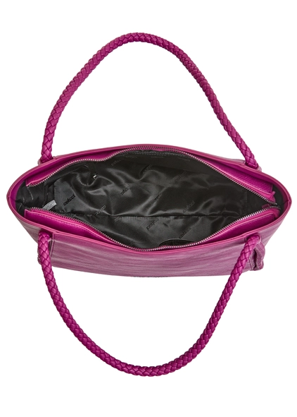 Bolsa Shoping Bag Textura Trançada Rosa