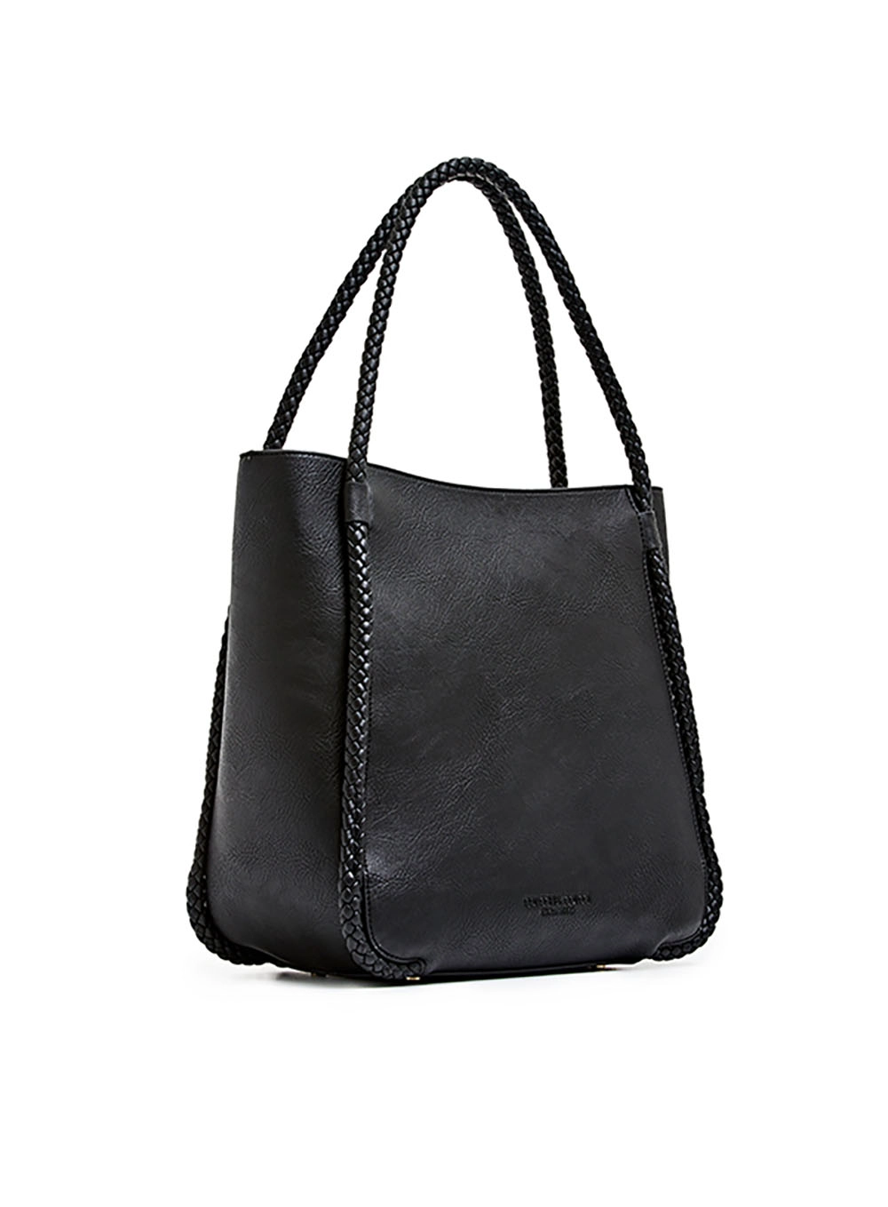 Bolsa Shoping Bag Textura Trançada Preto