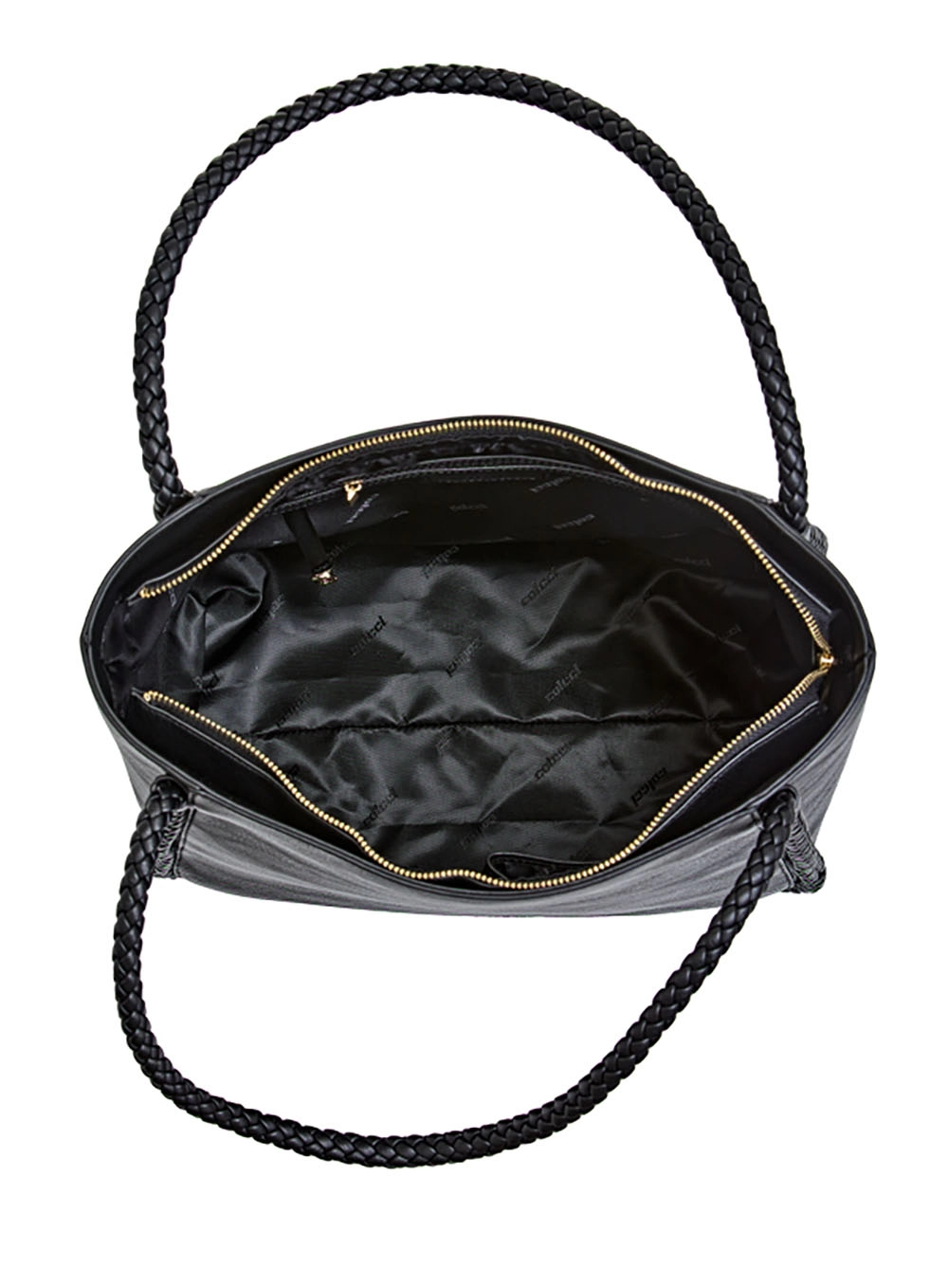 Bolsa Shoping Bag Textura Trançada Preto
