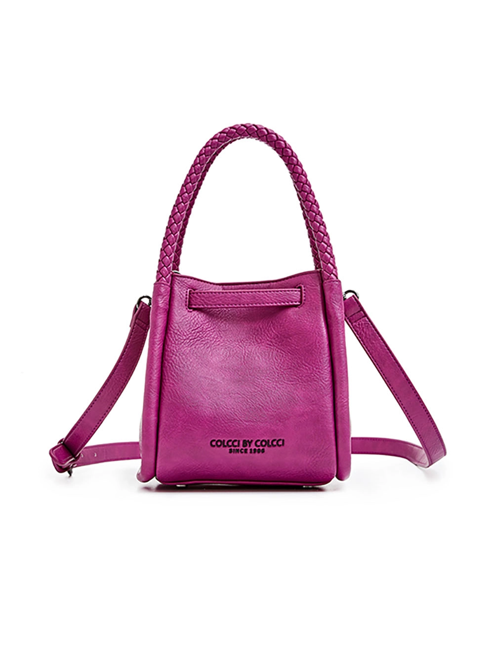 Bolsa Bucket Textura Trançada Com Alça Dupla Roxo
