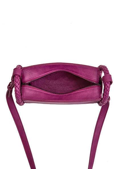 Bolsa Crossbody Textura Trançada Rosa