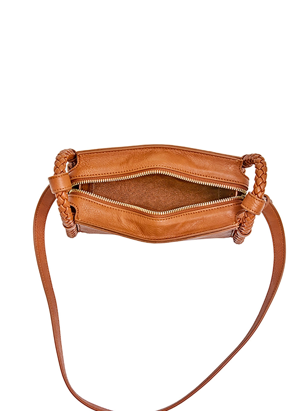 Bolsa Crossbody Textura Trançada Marrom