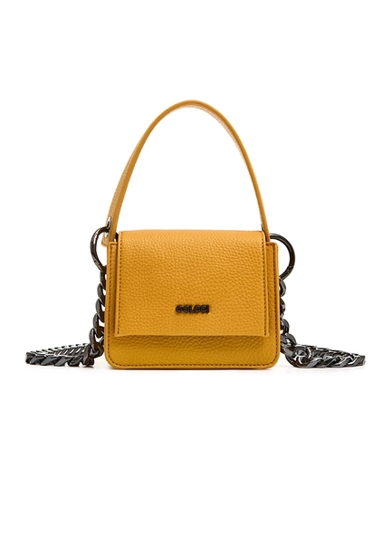 Bolsa Mini Bag Night Com Correntes Amarelo