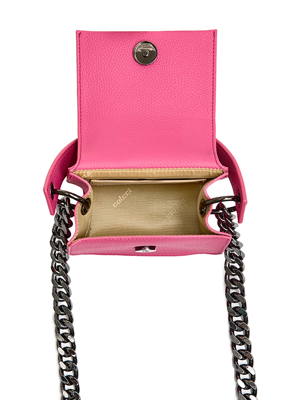 Bolsa Mini Bag Night Com Correntes Rosa