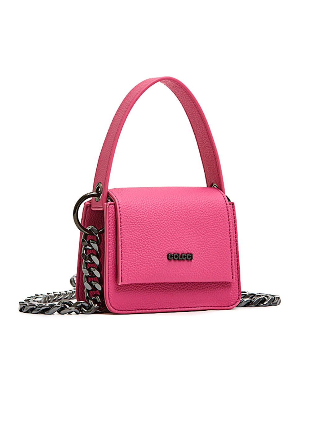 Bolsa Mini Bag Night Com Correntes Rosa