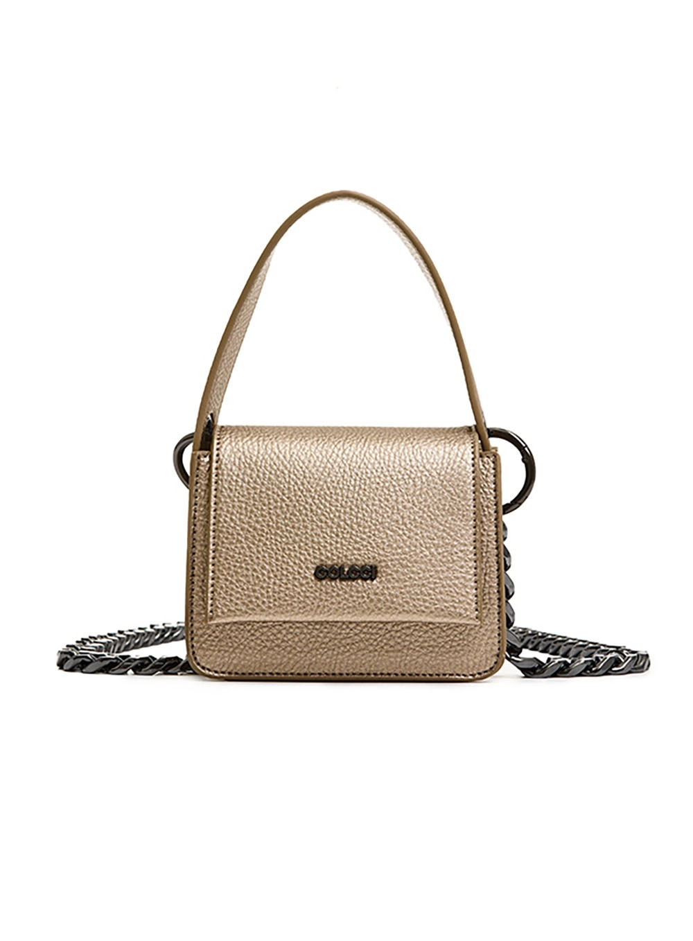 Bolsa Mini Bag Night Com Correntes Dourado