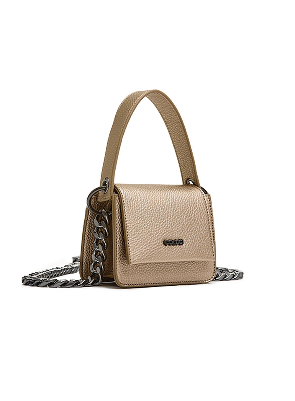 Bolsa Mini Bag Night Com Correntes Dourado