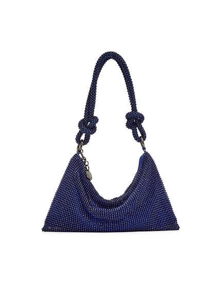 Bolsa Baguette Strass Azul
