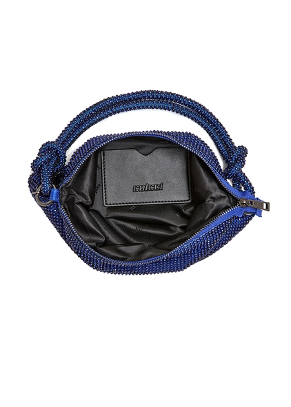 Bolsa Baguette Strass Azul