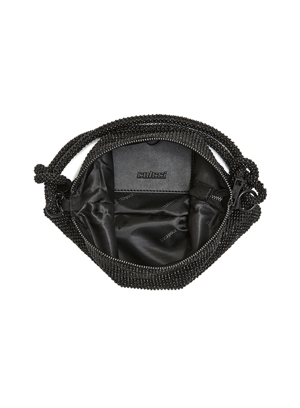 Bolsa Baguette Strass Preto