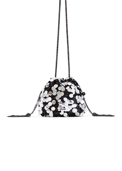 Bolsa Bucket Paetê Prata