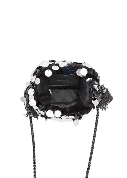 Bolsa Bucket Paetê Prata