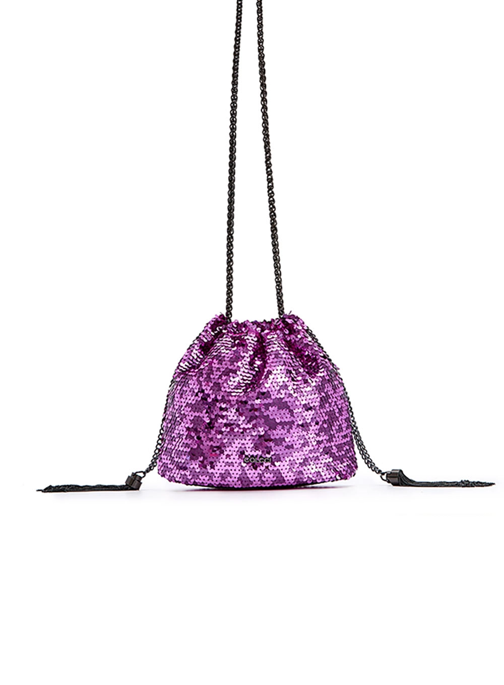 Bolsa Bucket Paetê Rosa