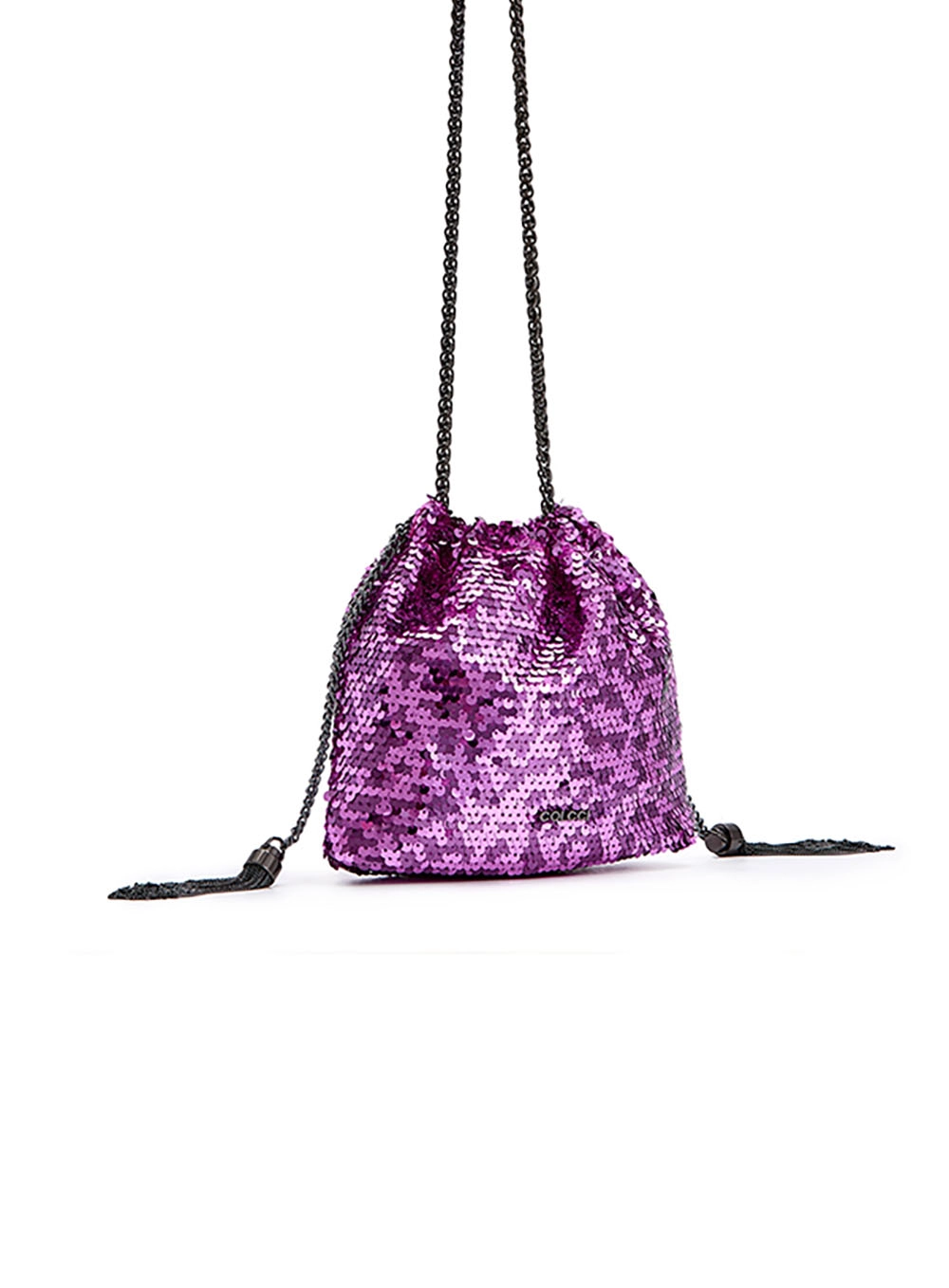 Bolsa Bucket Paetê Rosa