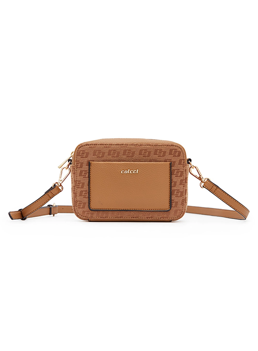 Bolsa Colcci Fem Camera Bag Jacquard Caramelo