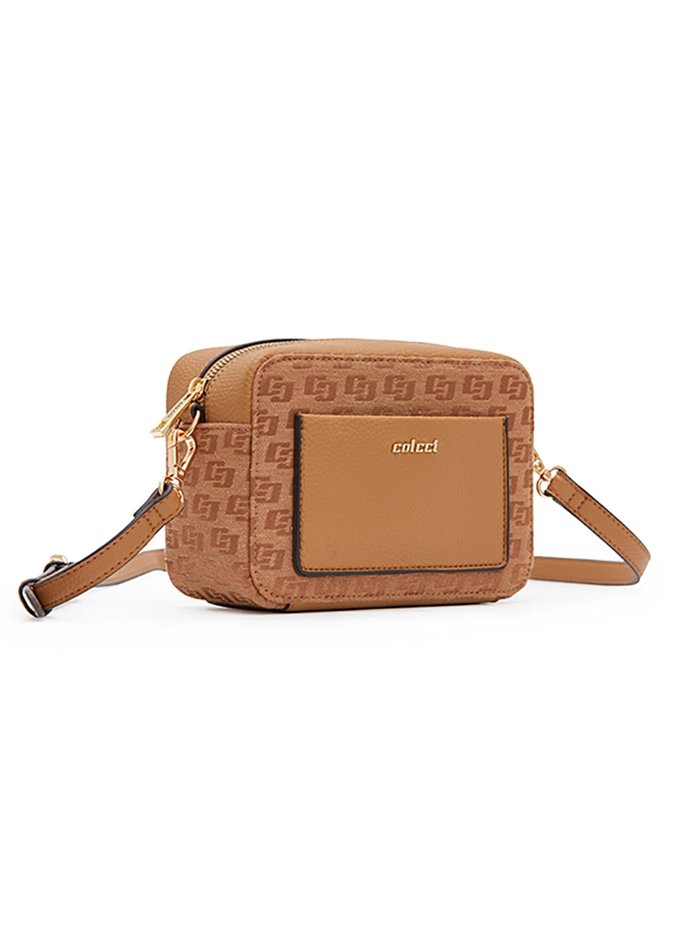 Bolsa Colcci Fem Camera Bag Jacquard Caramelo
