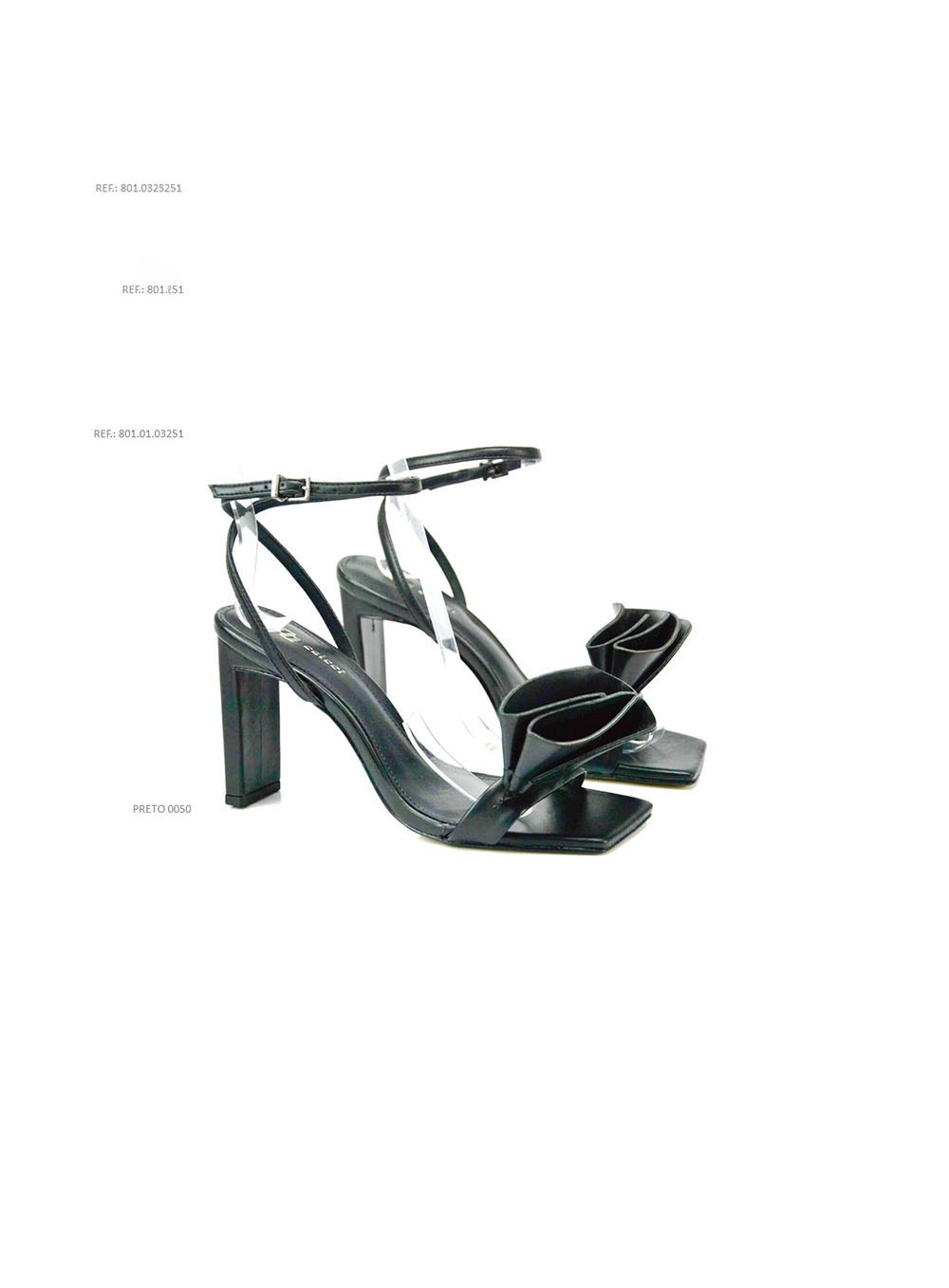 Sandália Fem Colcci Salto Alto C/flor Preto