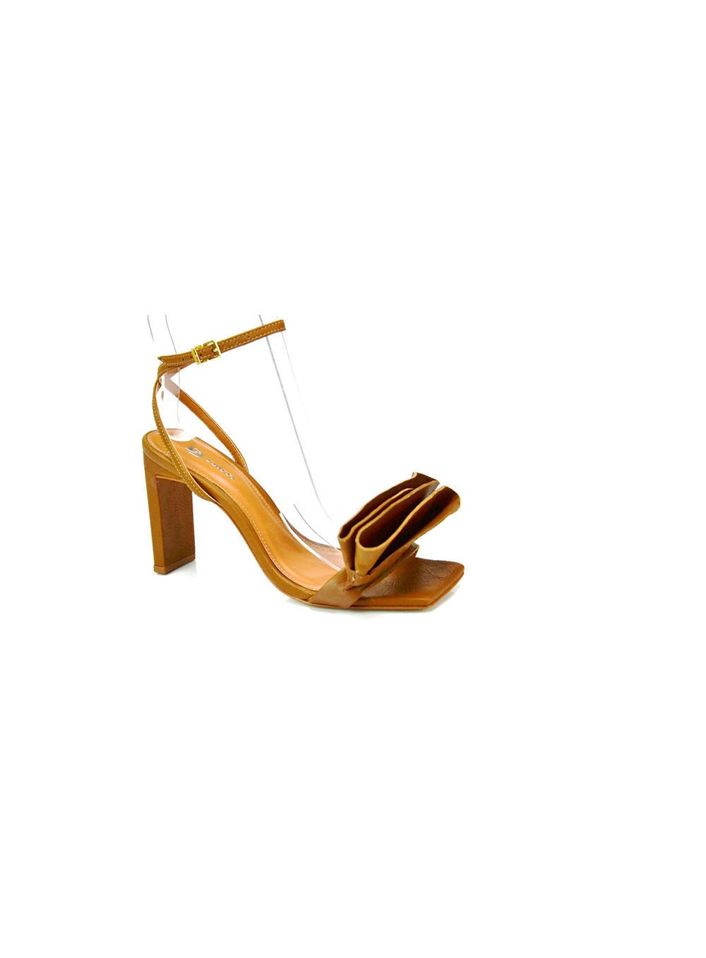 Sandália Fem Colcci Salto Alto C/flor Caramelo