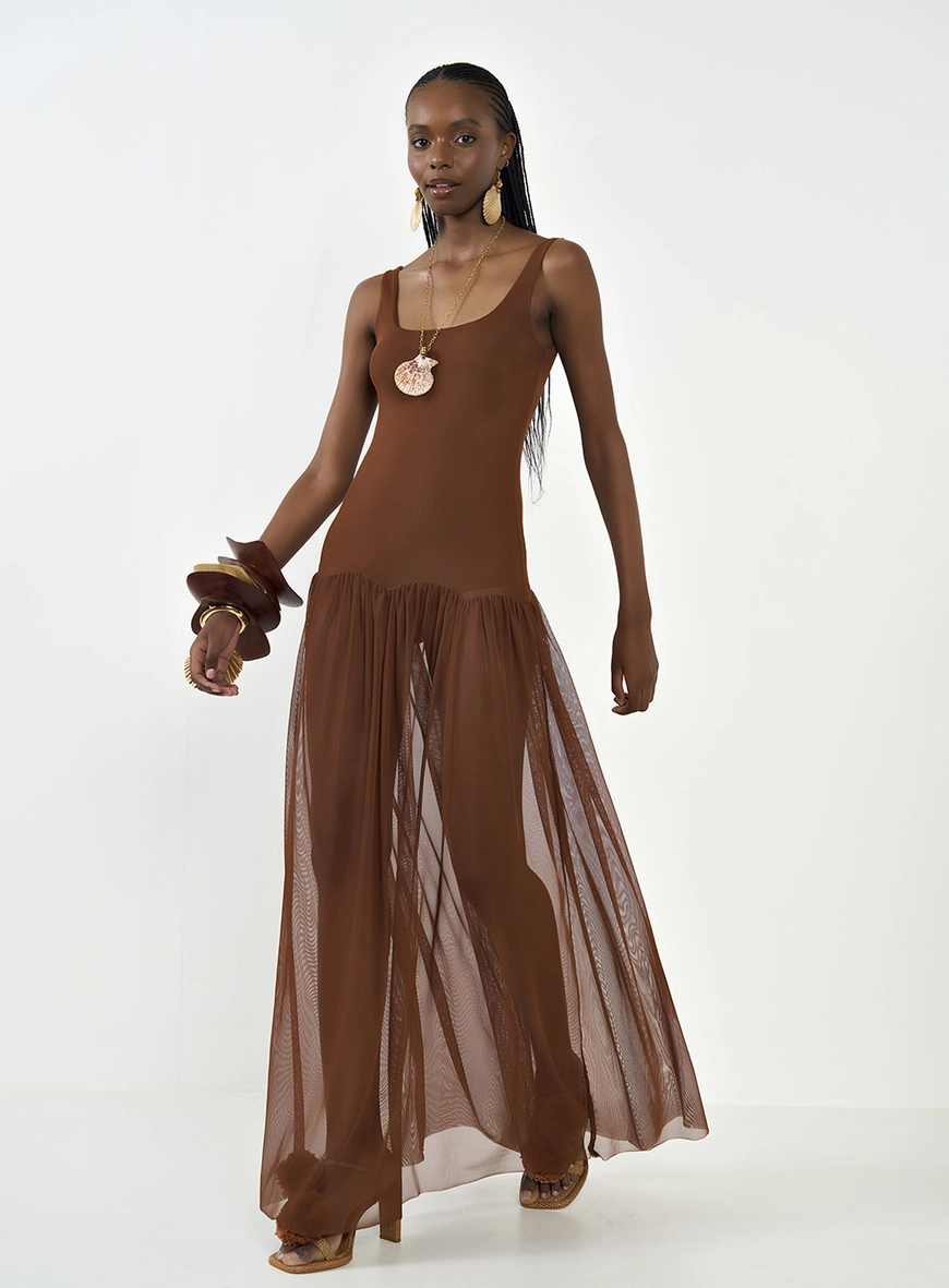 Vestido Longo Em Tule
