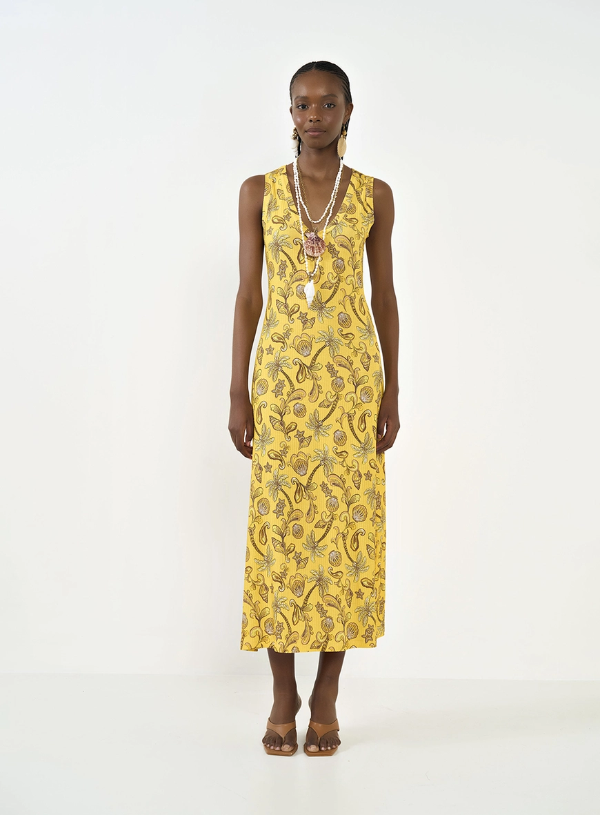 Vestido Midi Justo Estampado