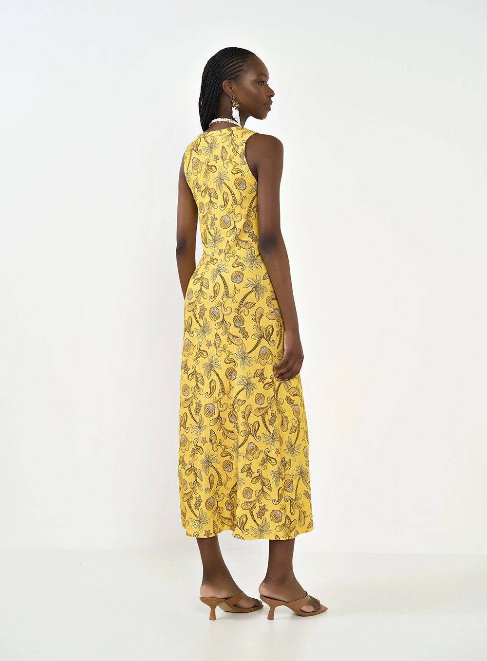 Vestido Midi Justo Estampado Estampados