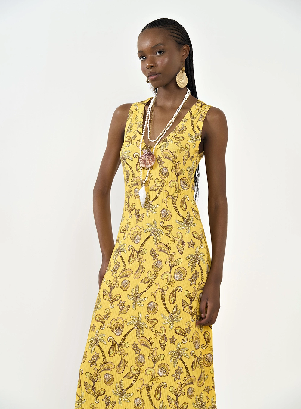 Vestido Midi Justo Estampado Estampados